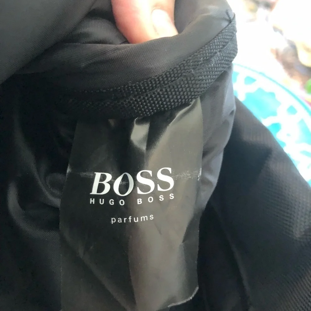 Hugo Boss Parfums Black Weekender Bag Double Handles Nylon Sz.19.5X12 Travel Bag